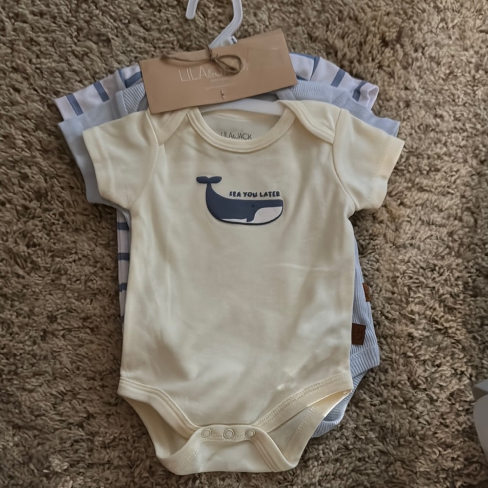 Lil' Lark Cream Whale Bodysuit